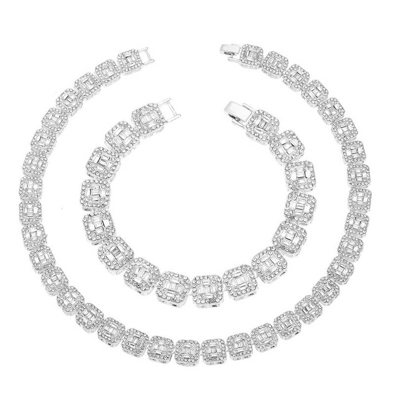 11 Mm Iced Out Quadratische Baguette-Tennisketten