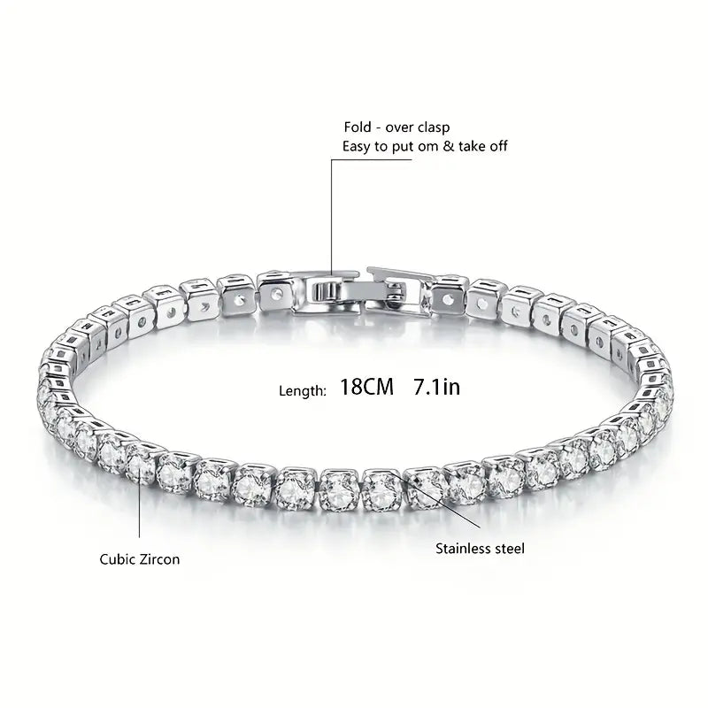 Braclet Luxus 4mm Zirkonia Tennis Armbänder Iced Out