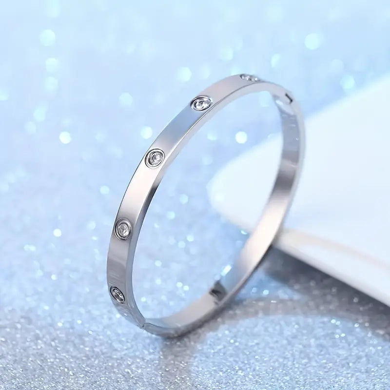 Branclet Titanium Steel Rhinestone Armreif